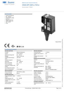 Baumer O500.DP-GM1J.72CU Distance sensor Fiche technique