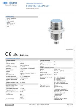 Baumer IR30.D18L-F60.GP1I.7BF Inductive distance sensor Fiche technique