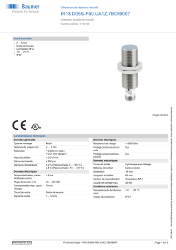 Baumer IR18.D05S-F60.UA1Z.7BO/B007 Inductive distance sensor Fiche technique