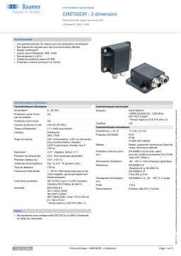 Baumer GIM700DR - 2-dimensional Dynamic inclination sensor Fiche technique