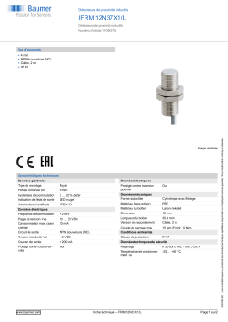 Baumer IFRM 12N37X1/L Inductive proximity switch Fiche technique