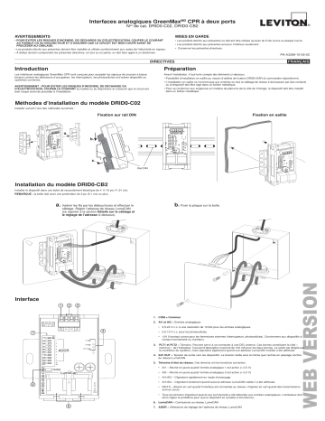 DRID0-CB2 | Leviton DRID0-C02 Analog Interface Guide d'installation | Fixfr