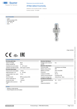 Baumer IFRM 08N37A3/S35L Inductive proximity switch Fiche technique