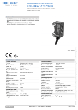 Baumer O200.GR-NV1Z.72NV/BX30 Diffuse sensor Fiche technique