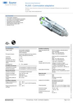 Baumer PL20S - Adaptive trigger Level measurement Fiche technique