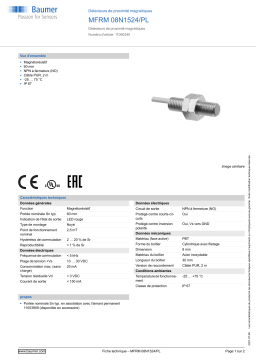 Baumer MFRM 08N1524/PL Magnetic proximity switch Fiche technique