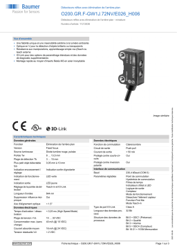 Baumer O200.GR.F-GW1J.72NV/E026_H006 Diffuse sensor Fiche technique