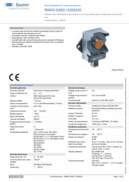 Baumer R600V.DAE0-11209335 Radar distance measuring sensor Fiche technique