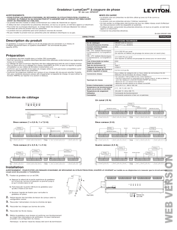 Leviton DRDDP-A40 Phase Control Dimmer Guide d'installation | Fixfr