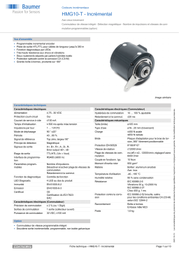 Baumer HMG10-T - Incremental Incremental encoder Fiche technique