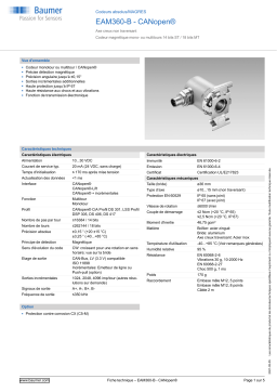 Baumer EAM360-B - CANopen® Absolute encoder Fiche technique