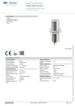 Baumer IFRM 18N17M1/PL Inductive proximity switch Fiche technique