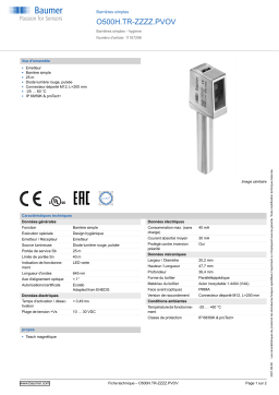 Baumer O500H.TR-ZZZZ.PVOV Through beam sensor Fiche technique