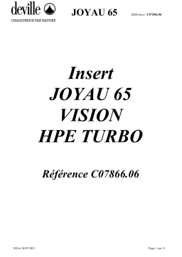 DEVILLE JOYAU 65 Vision HPE Turbo Insert à Bois Manuel utilisateur