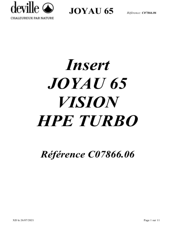 DEVILLE JOYAU 65 Vision HPE Turbo Insert à Bois Manuel utilisateur | Fixfr