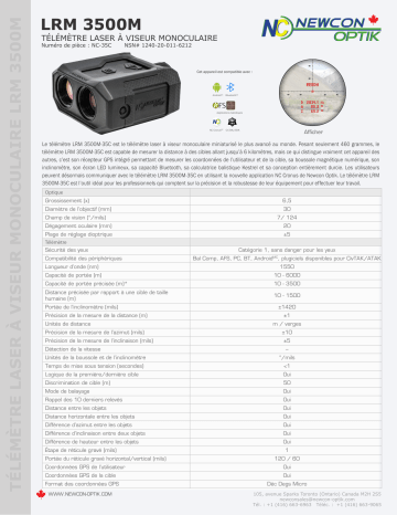 Newcon Optik LRM 3500M – 35C spécification | Fixfr