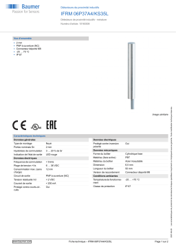 Baumer IFRM 06P37A4/KS35L Inductive proximity switch Fiche technique