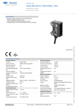 Baumer O200.RR-GD1E.72NV/H006_T003 Retro-reflective sensor Fiche technique