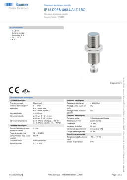 Baumer IR18.D08S-Q60.UA1Z.7BO Inductive distance sensor Fiche technique