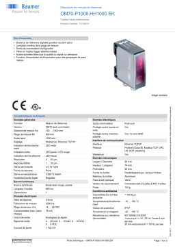 Baumer OM70-P1000.HH1000.EK Distance sensor Fiche technique