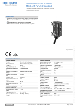 Baumer O200.GR-PV1Z.72NV/BX50 Diffuse sensor Fiche technique