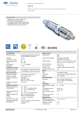 Baumer LBFS Level measurement Fiche technique