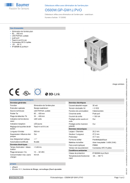 Baumer O500W.GP-GW1J.PVO Diffuse sensor Fiche technique