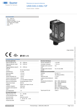 Baumer U500.DA0.2-IAMJ.72F Ultrasonic distance measuring sensor Fiche technique