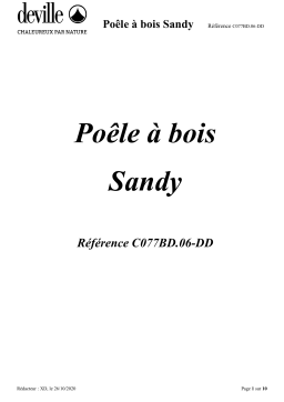 DEVILLE SANDY Poêle à Bois en Fonte Manuel utilisateur