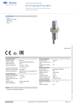 Baumer IR12.P10S-N40.PC1Z.7BCV Inductive proximity switch Fiche technique