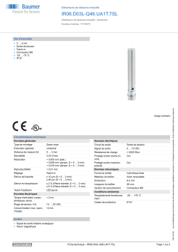 Baumer IR06.D03L-Q46.UA1T.7SL Inductive distance sensor Fiche technique