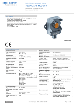 Baumer R600V.DAH5-11221283 Radar distance measuring sensor Fiche technique