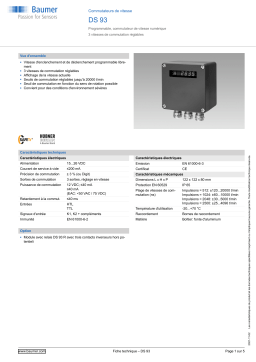 Baumer DS 93 Speed switch Fiche technique