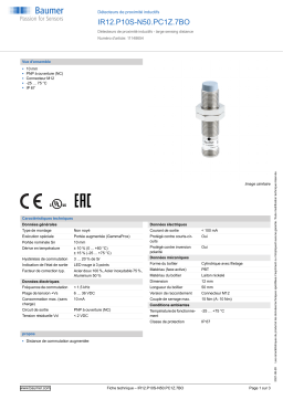 Baumer IR12.P10S-N50.PC1Z.7BO Inductive proximity switch Fiche technique