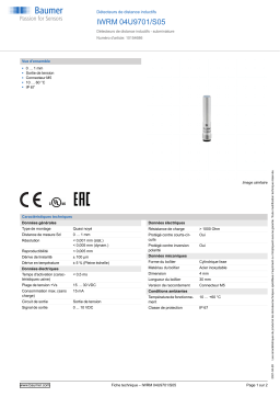 Baumer IWRM 04U9701/S05 Inductive distance sensor Fiche technique