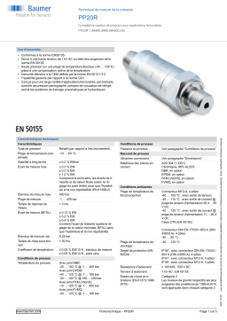 Baumer PP20R Pressure measurement Fiche technique