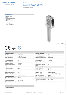 Baumer O500H.RP-GW1B.PVCV Retro-reflective sensor Fiche technique