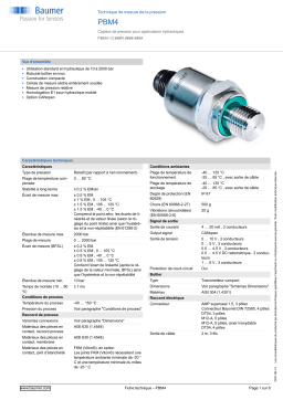 Baumer PBM4 Pressure measurement Fiche technique