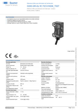 Baumer O200.GR-GL1E.72CV/H006_T007 Diffuse sensor Fiche technique