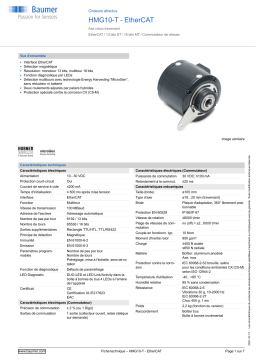 Baumer HMG10-T - EtherCAT Absolute encoder Fiche technique