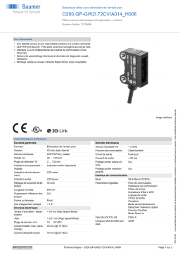 Baumer O200.GP-GW2I.72CV/A014_H006 Diffuse sensor Fiche technique