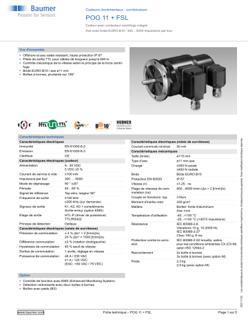 Baumer POG 11 + FSL Incremental encoders - combination Fiche technique | Fixfr