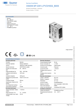 Baumer O500W.SP-GW1J.PVO/H002_B005 SmartReflect Light barrier Fiche technique