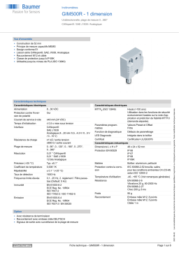 Baumer GIM500R - 1-dimensional Inclination sensor Fiche technique