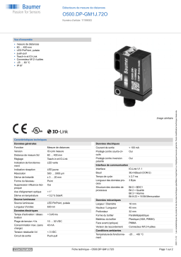 Baumer O500.DP-GM1J.72O Distance sensor Fiche technique