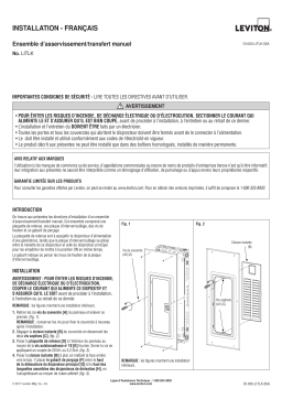 Leviton LITLK Manual Transfer Interlock Kit Manuel utilisateur