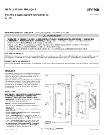 Leviton LITLK Manual Transfer Interlock Kit Manuel utilisateur | Fixfr