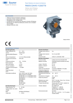 Baumer R600V.DAH5-11205779 Radar distance measuring sensor Fiche technique