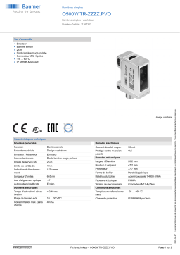 Baumer O500W.TR-ZZZZ.PVO Through beam sensor Fiche technique