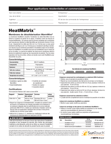 8006GRY161-ST | 8006GRY11-ST | 8006HJS-ST | HeatMatrix Joint Strip Tape | SunTouch 8006GRY40-ST SunTouch HeatMatrix Uncoupling Membrane Mat spécification | Fixfr